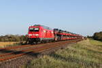 245 022 war am 13. September 2023 mit einem  Sylt-Shuttle  bei Klanxbüll in Richtung Westerland unterwegs.