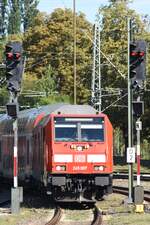 RADOLFZELL am Bodensee (Landkreis Konstanz), 18.09.2024, 245 007 als IRE3 nach Basel Bad Bf bei der Einfahrt in den Bahnhof Radolfzell