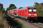 Wieder mal die M�hldorf Strecke besucht und gehofft. Recht ern�chterndes Ergebnis wenn man in 2 Stunden Wartezeit bloss 2 Regios bekommt. 245 001 schiebt in Richtung M�nchen am 15.9.26 bei Unterschwillach.