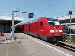DB Regio BR 245 036 mit dem IRE3 Nach Friedrichshafen Stadt am 19.06.2022 in Basel Badischer Bahnhof Die Lok hängt am Steuerwagen 