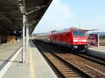 2014-04-01; Das eigentlich Highlight an diesem Tag im Bahnhof Bautzen war die 245 001 von Bombardier.
