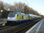 ME 246 001  Traxx Werbung  mit Metronom nach Hamburg Hbf am 16.01.2008 um 15:14 Uhr in Horneburg / Niederelbe