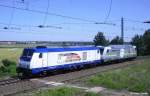 IGT 246 011-1 mit Werbung 175 Jahre Deutsche Eisenbahnen + Akiem / Bombardier 76 002 als Lokzug von Kassel nach Delitzsch, fotografiert in Halle (Saale) am 28.06.2011 --> IGT = Inbetriebnahmegesellschaft Transporttechnik mbH in Lengede
