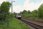 246 001 der hvle ist am 20.05.14 mit einem Kesselzug in Pöllwitz zusehen.