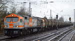 hvle  V330.3  (NVR-Nummer:  92 80 1250 011-4 D-HVLE ) mit Kesselwagenzug (Xylole) Richtung Frankfurt/Oder am 03.02.20 Berlin Hirschgarten.  