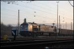 OHE-Tiger 330092 macht am 21.12.07 mit dem Kyrill-Holzleerzug aus Herbrechtingen-Vohenstein im Aalener Bahnhof ber Nacht (und Tag) Ruhepause. Die Abreise ins sauerlndische Arnsberg beginnt in weniger als einer Viertelstunde.