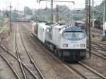 Nachschuss auf einen ITL Lokzug mit 205 006-4 am Schlu , davor 285 103-8 , 293.02 und Zuglok war 1116 239-3 - getroffen am 18.07.09 um 10.25 Uhr in Riesa