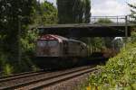 OHE 330090 mit einem leeren Holzzug in Hannover Limmer am 30.07.2010