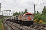 Am 2.Juni 2013 war HVLE V330.6 (250 003) in Marienborn mit einem langen Güterzug auf dem Weg Richtung Magdeburg.