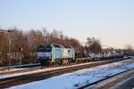 In herrlichen Beleuchtung steht RDC DE 2700-03 mit der Sylt-Shuttle nach Westerland (Sylt)  in Niebüll am 14 Februar 2026.