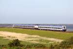 NOB81722 mit MAK und der etwas gewhnungs bedrftigen Verstrkereinheit und der MAK in der Mitte. Hier auf dem Hindenburgdamm zwischen Niebll und Westerland auf der Insel Sylt am 09/07/13.