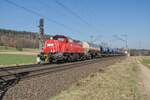 261 107-7 mit einem Kalizug am 23.03.2022 bei Kerzell.