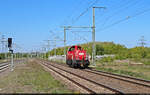 261 014-5 (Voith Gravita 10 BB) dieselt solo durch den Bahnhof Angersdorf Richtung Teutschenthal.