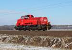 261 074 war an einem schnen Mrz-Tag im Jahr 2013 als T 76111 auf dem Weg von Hannover-Linden nach Alfeld.