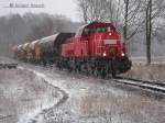 261 050 kam am 08.02.13 bei schneeschauer von koops beim glinder bhf rausgefahren