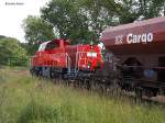 261 028-5 fuhr mit einen schotterzug am 03.07.13 zum bhf glinde