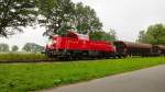 261 029-3 fuhr mit 14 schotterwagen zum bhf glinde am 04.07.13