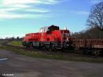 261 028-5 morgens bei der abfahrt mit einen ganzzug vom bhf glinde am 20.03.14