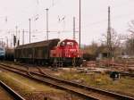 Am 23.03.2014 kam 261 087 mit einem Nahgüter aus Richtung Magdeburg nach Stendal.