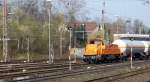 Eine Voith Gravita von Northrail zieht ihren Kesselzug in den Bahnhof Gladbeck-West 14.03.2014