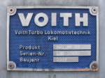 Voith Maxima 30CC - das Typenschild