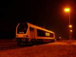 Die neue Voith Maxima (92 80 1264 013-4 D-VTLT) von Crossrail stand heute abend im Bahnhof Montzen geparkt. Aufgenommen am 22/01/2010.