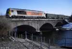 Voith Maxima 40CC 264 005-0 LOCON 401 schiebt Ganzzug bestehend aus polnischen Schttgutwagen (Sand) als Rangierabteilung vom Anschluss zum Bahnhof, KBS 335 Magdeburg - Erfurt, fotografiert auf