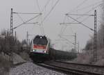 V490.2 der hvle fuhr am 22.01.14 mit einem Kesselzug durch das Vogtland.