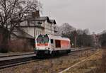 V490.1 hvle (92 80 1264 004-3 D-HVLE) fuhr am 05.02.21 durch Pößneck oberer Bahnhof nach Könitz.