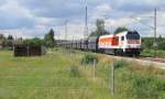 264 004-3 der HVLE kam am 01.07.2011 mit einem Güterzug durch Beyern gefahren.