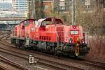 DB 294 906-3 & DB 265 004-2 in Wuppertal, Februar 2025.