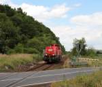 Nachdem 265 005-9 am 14.08.13 einen Kalizug nach Gerstungen brachte, wurde sie auf der Rckfahrt als Lz zwischen Widdershausen und Heringen/Werra fotografiert.