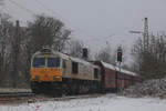 Am 17.01.2021 zog ECR 266 429 einen Kalkzug aus dem Angertal durch Ratingen-Lintorf.