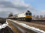 Die 247 057 mit einem Kesselzug am 20.02.2012 unterwegs bei Alttting.