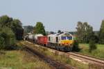 247 059 mit Güterzug 52353 am 07.09.2014 in Schwindegg.