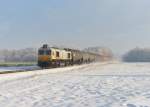 247 046 mit einem Kesselzug am 02.01.2015 bei Heiligenstatt. 