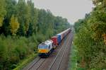 247 052-4 mit Containerzug,zwischen Laupheim und Ulm. 25.09.2015