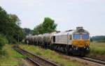 247 050 (92 80 1266 450-6 D-DB) mit Kesselzug am 15.06.2013 in Schwindegg