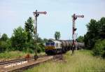 247 043 (92 80 1266 443-1 D-DB) mit Kesselzug am 15.06.2013 in Schwindegg