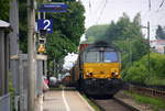 Die Class 66 DE6309 von Crossrail kommt als Umleiter mit einem MSC-Containerzug aus   Germersheim(D) nach Antwerpen-Berendrecht(B) und fährt durch Kohlscheid aus Richtung Herzogenrath und