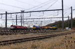 Vier Class 66 stehen in Montzen-Gare(B).