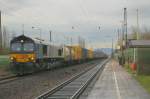 ERS 6610 mit Containerzug fhrt in Ladenburg Richtung Mannheim-Friedrichsfeld. 27.03.2008