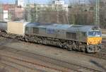 Die DE 6303 der DLC verlsst Aachen West mit einem Gz am 30.01.2009