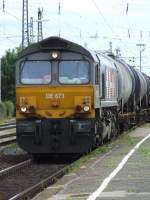 DE 673 der HGK durchfhrt am 08.06.2009 Augsburg-Morellstrasse in Richtung Hauptbahnhof.