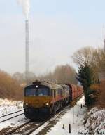 Aufgrund meiner Unwissenheit entstand am 23.01.2010 in Chemnitz-Borna nur dieser Notschuss der beiden Class 66 29003 und 29004 der HHPI.