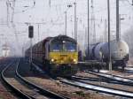 Class 66 29006 der Heavy Haul Power mit Kohlezug in Gnitz, am 09.03.2010