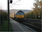 DE 6301 mit Containerzug am 13.10.10, Richtung Wrzburg, durch Himmelstadt.