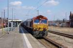 DE 671 (266 071-0) HGK mit Benzin oder Ottokraftstoffe Kesselzug in Rathenow in Richtung Stendal unterwegs. 02.04.2011