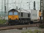 DE6302 von Crossrail zieht am 26.07.2011 einen Containerzug aus Aachen-West ber die Montzenroute nach Belgien.