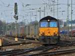 266 115-5 der Rurtalbahn fhrt am 26.03.2011 mit einem KLV-Zug aus Aachen West nach Belgien.